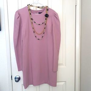 Black Halo Womens Hadley Purple A Line Puff Sleeves Mini Dress